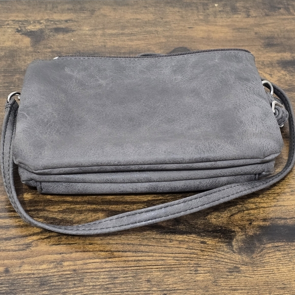 Rosetti Gray Faux Leather Shoulder Bag Purse - Picture 8 of 9